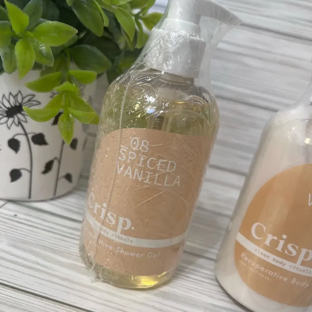 NEW Crisp 08 Spiced Vanilla Recuperative Shower Gel and Body Lotion Gift Set